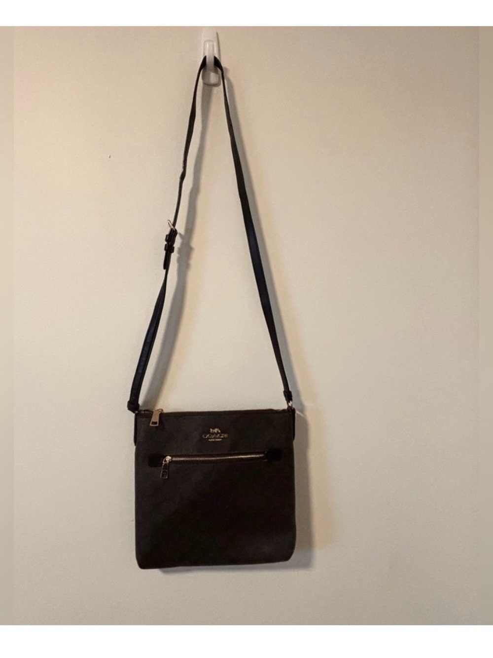 Coach Signature Brown and Black Crossbody Bag - Picture 9 of 10
